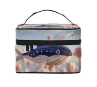JZMTY Spacious Makeup Bag with Unique Whale Rag Doll Prints - Lightweight for Work, Travel and Gym