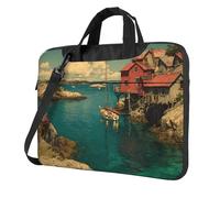 JZMTY Whispering Cove Light Laptop Bag - Shockproof Laptop handbag for Business Trips Work Office and University, Black, 13 inch