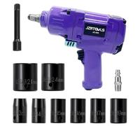 JZNTOOLS 1/2-Inch Aluminum Air Impact Wrench - High Torque 1450 ft-lbs - Heavy Duty Twin Hammer，8-Piece CR-V Steel Impact Socket Set ，Heavy Duty Pneumatic Impact Wrenches for Automotive Repair
