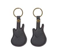 Jzoowar Leather Guitar Picks Case Guitar Pick Holders with Keyring Guitar Plectrums Bag for Guitar Pick Bag Gift Black