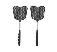 Jzoowar Mosquito and Fly Killing Plastic Fly Swatter Retractable Stainless Steel Rod, Suitable for Indoor and Outdoor Use (2 Pack)