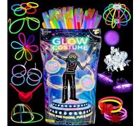 JZOW Glow Sticks Party Packs, Glow in the Dark Halloween Costume. Glow Stick Bracelets and Accessories Party Supplies. Ultra Bright Long Lasting Glowsticks.