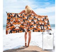 JZQZH 31.5"x63" Quick-Drying Bath Towel Fashionable Lots of Cartoon Little Foxes Print Soft and Foldable Suitable for Home and Outdoor