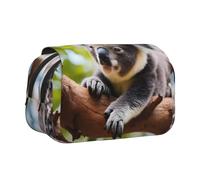 JZQZH A little koala Double Layer Clamshell Pen Case â€“ Exquisite Durable Storage for Stationery and Small Items