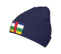 JZQZH Black Comfort Knitted Hat Central African Flag Fashionable Design Suitable for Various Outdoor Occasions, Navy Blue, One size