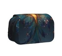 JZQZH Blue Phoenix Double Layer Clamshell Pen Case â€“ Exquisite Durable Storage for Stationery and Small Items