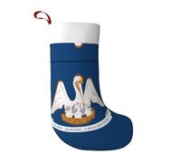 JZQZH Christmas Stocking with Fashion Louisiana State Flag Print Durable for Family Holiday Decorate and Small Toy Packing