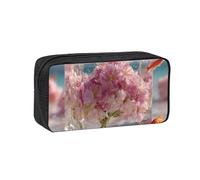 JZQZH Exquisite Beneath the Cherry Blossoms Pattern Pen Case Large Capacity Wear-Resistant Durable for Student Use