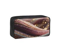 JZQZH Exquisite Bright Purple Pattern Pen Case Large Capacity Wear-Resistant Durable for Student Use