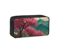 JZQZH Exquisite Cherry Blossom Dreams Pattern Pen Case Large Capacity Wear-Resistant Durable for Student Use