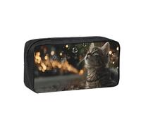 JZQZH Exquisite Curious kitten Pattern Pen Case Large Capacity Wear-Resistant Durable for Student Use