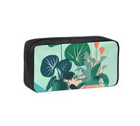 JZQZH Exquisite Indoor cartoon potted green plants Pattern Pen Case Large Capacity Wear-Resistant Durable for Student Use