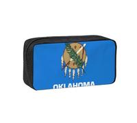 JZQZH Exquisite Oklahoma State Flag Pattern Pen Case Large Capacity Wear-Resistant Durable for Student Use