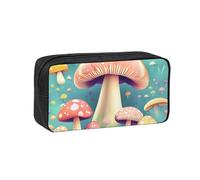 JZQZH Exquisite Pretty little mushrooms Pattern Pen Case Large Capacity Wear-Resistant Durable for Student Use