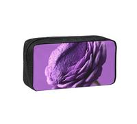 JZQZH Exquisite Purple Rose Pattern Pen Case Large Capacity Wear-Resistant Durable for Student Use