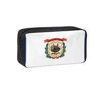 JZQZH Exquisite West Virginia Flag Pattern Pen Case Large Capacity Wear-Resistant Durable for Student Use