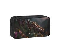 JZQZH Exquisite Wheat After Rain Pattern Pen Case Large Capacity Wear-Resistant Durable for Student Use