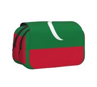JZQZH Flag of Maldives Double Layer Clamshell Pen Case â€“ Exquisite Durable Storage for Stationery and Small Items