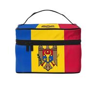 JZQZH Flag of Moldova Portable Cosmetic Bag Personalized Storage Organizer for Travel Camping Hotels and Long Distance Trips