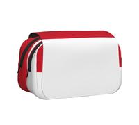 JZQZH Flag of Monaco Double Layer Clamshell Pen Case â€“ Exquisite Durable Storage for Stationery and Small Items