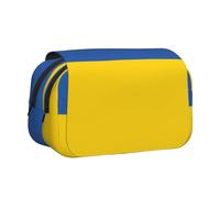 JZQZH Flag of Ukraine Double Layer Clamshell Pen Case â€“ Exquisite Durable Storage for Stationery and Small Items