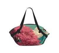 JZQZH Foldable Camping Bag for Outdoor Picnic Beach Use Comfortable Light with Unique Exquisite Cherry Blossom Dreams Print