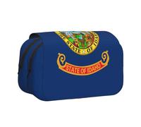 JZQZH Idaho state flag Double Layer Clamshell Pen Case â€“ Exquisite Durable Storage for Stationery and Small Items
