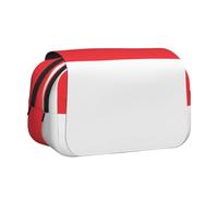JZQZH Indonesian flag Double Layer Clamshell Pen Case â€“ Exquisite Durable Storage for Stationery and Small Items