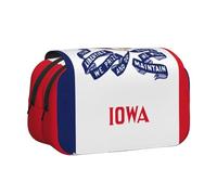 JZQZH Iowa state flag Double Layer Clamshell Pen Case â€“ Exquisite Durable Storage for Stationery and Small Items