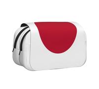 JZQZH Japanese flag Double Layer Clamshell Pen Case â€“ Exquisite Durable Storage for Stationery and Small Items