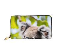 JZQZH Leather Wallet Light Waterproof Unique A little koala Print for Daily Commuting and Traveling