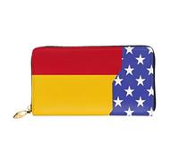 JZQZH Leather Wallet Light Waterproof Unique American Spain Flag Print for Daily Commuting and Traveling