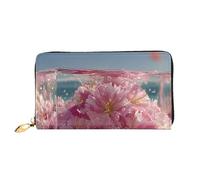 JZQZH Leather Wallet Light Waterproof Unique Beneath the Cherry Blossoms Print for Daily Commuting and Traveling