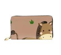 JZQZH Leather Wallet Light Waterproof Unique cartoon donkey Print for Daily Commuting and Traveling
