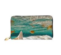 JZQZH Leather Wallet Light Waterproof Unique Cat Sleeping Underwater Print for Daily Commuting and Traveling