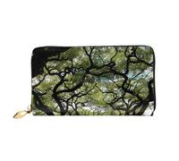 JZQZH Leather Wallet Light Waterproof Unique Fallen Leaf Path Print for Daily Commuting and Traveling