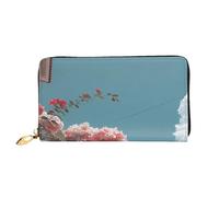 JZQZH Leather Wallet Light Waterproof Unique Flowers On The Balcony Print for Daily Commuting and Traveling
