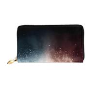 JZQZH Leather Wallet Light Waterproof Unique Fractured Cosmos Print for Daily Commuting and Traveling