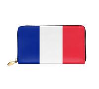 JZQZH Leather Wallet Light Waterproof Unique French flag Print for Daily Commuting and Traveling