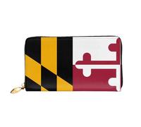 JZQZH Leather Wallet Light Waterproof Unique Maryland State Flag Print for Daily Commuting and Traveling
