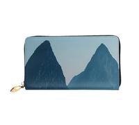 JZQZH Leather Wallet Light Waterproof Unique Mist over Peaks Print for Daily Commuting and Traveling