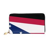 JZQZH Leather Wallet Light Waterproof Unique Ohio State Flag Print for Daily Commuting and Traveling