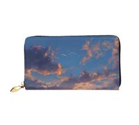 JZQZH Leather Wallet Light Waterproof Unique Overlooking The Seaside Print for Daily Commuting and Traveling