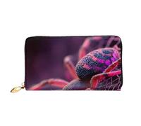 JZQZH Leather Wallet Light Waterproof Unique Pink Spider Print for Daily Commuting and Traveling