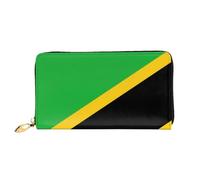 JZQZH Leather Wallet Light Waterproof Unique Tanzania Flag Print for Daily Commuting and Traveling