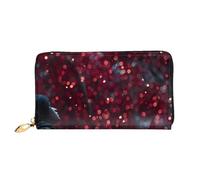 JZQZH Leather Wallet Light Waterproof Unique Under the red leaves Print for Daily Commuting and Traveling