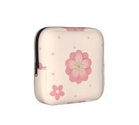 JZQZH Little pink cherry blossoms Sanitary Pad Storage Bag Compact for Daily Travel and Office Use with Zipper Carry With You