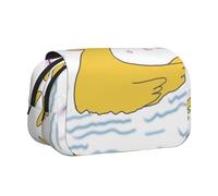 JZQZH little yellow duck Double Layer Clamshell Pen Case â€“ Exquisite Durable Storage for Stationery and Small Items