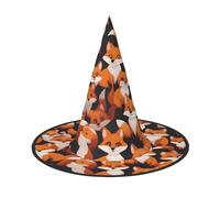 JZQZH lots of cartoon little foxes Halloween Witch Hat 3 PCS Comfortable and Durable Fashionable and Personalized Party Accessories