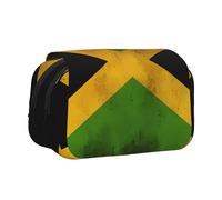 JZQZH Old Jamaican Flag Double Layer Clamshell Pen Case â€“ Exquisite Durable Storage for Stationery and Small Items